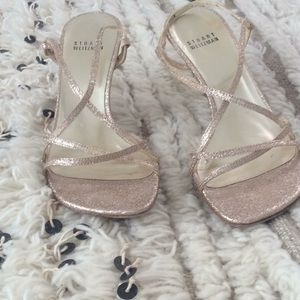 Stuart weitzman rose gold strapped sandals